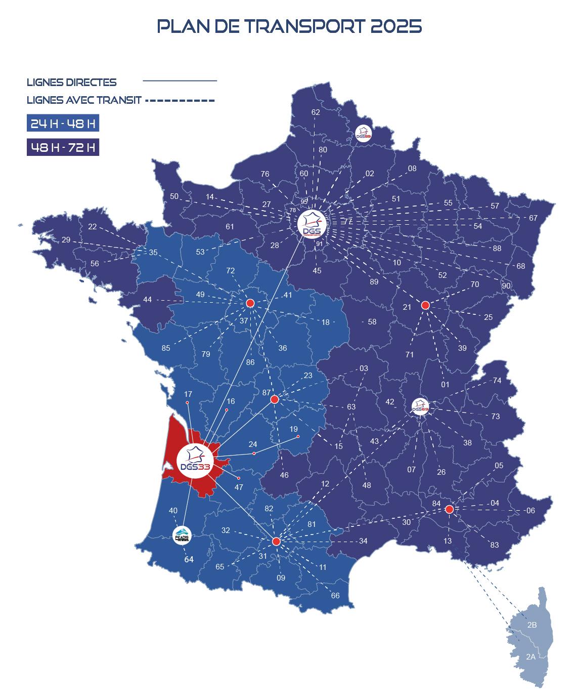 messagerie france sud plan de transport DGS33